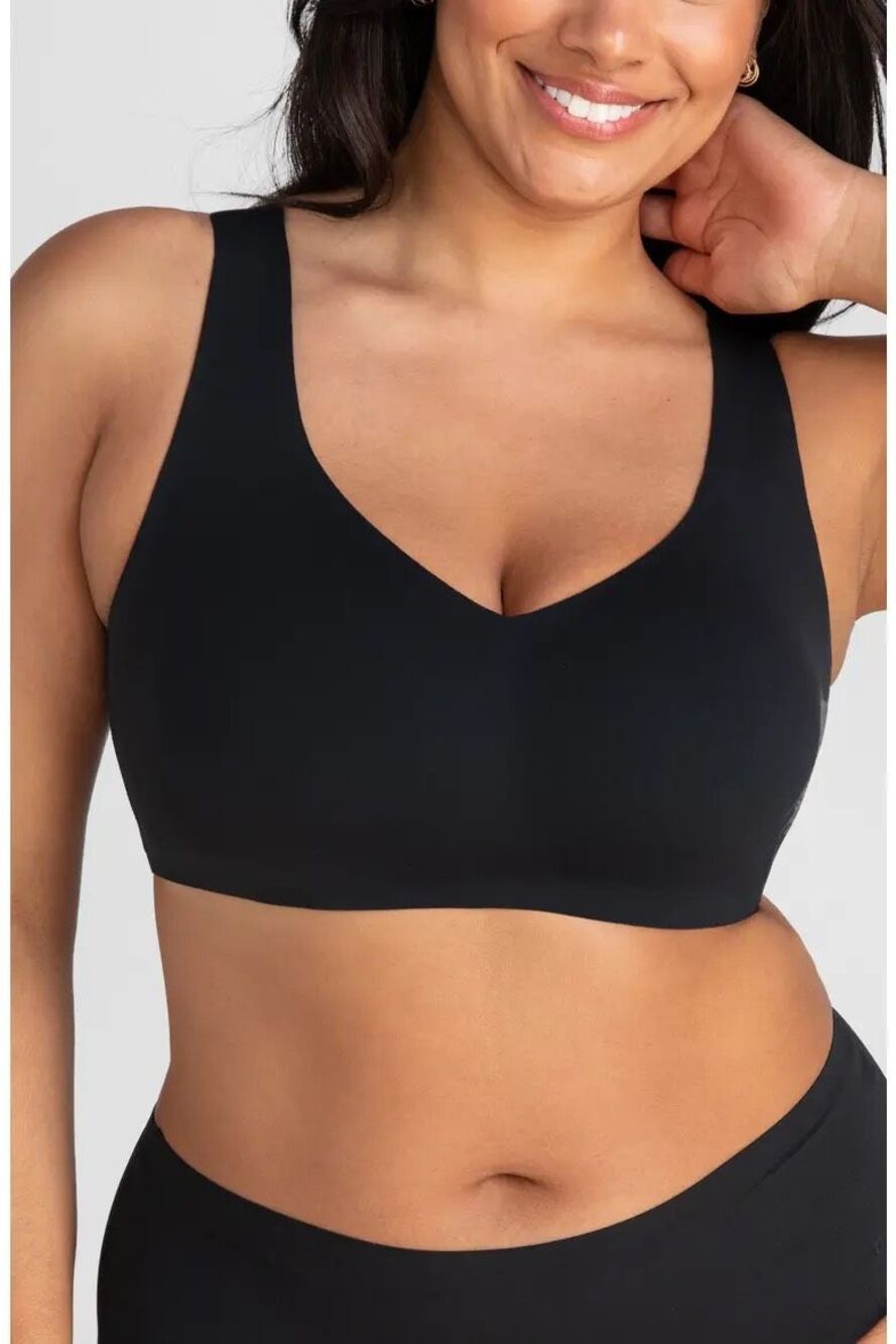 HONEYLOVE Wire-Free Bra Black Soft Form Comfort T Shirt Bra Size Medium